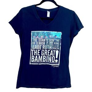 The Sandlot The Great Bambino Women's V-Neck T-Shirt Size Medium